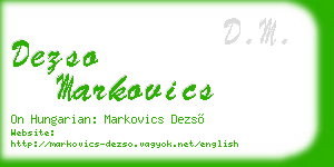 dezso markovics business card